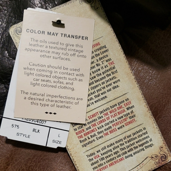 Schott NYC Perfecto Men's Leather Delivery Jacket, New With Original Tags. - Picture 7 of 11